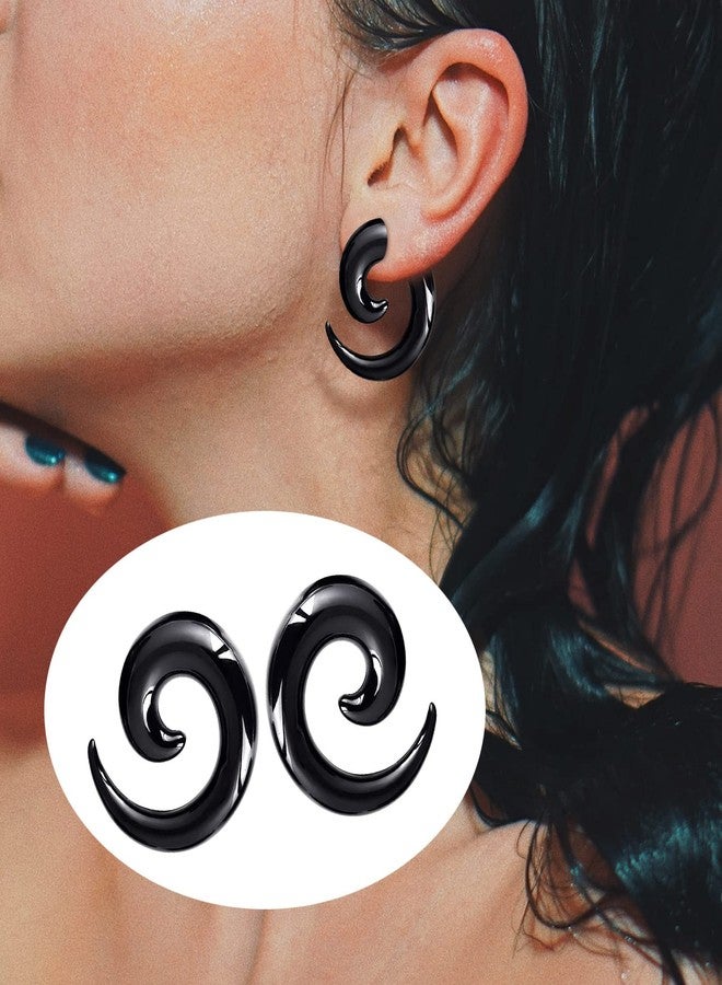 Qmcandy 9 Pairs Acrylic Spiral Taper Set Spiral Ear Stretching Kit Gauges 14G 12G 10G 8G 6G 4G 2G 0G 00G, Black - Image 5